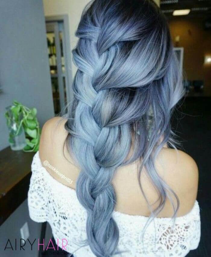 Pastel blue ombre hairstyle