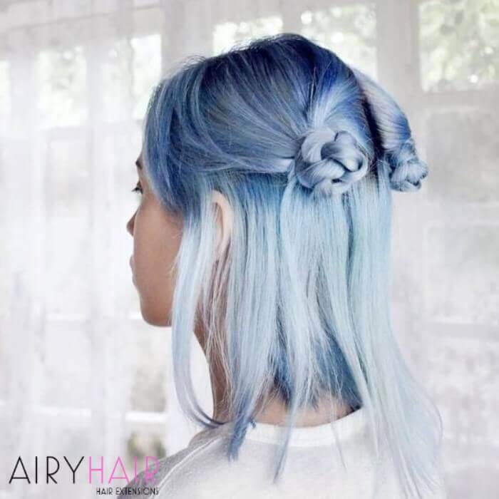 Ice blue ombre hair extensions