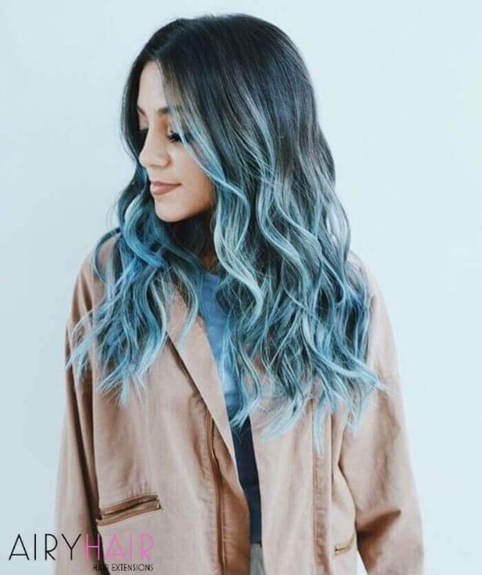 20+ Blue and Pastel Blue Ombré Ideas for Hair Extensions