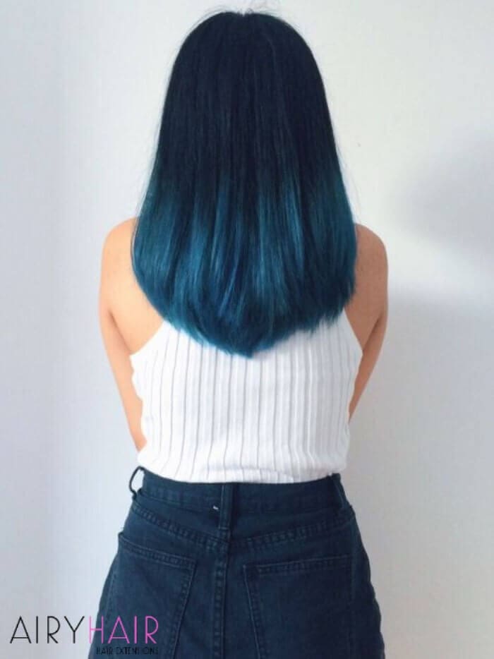 Very dark blue ombre hair