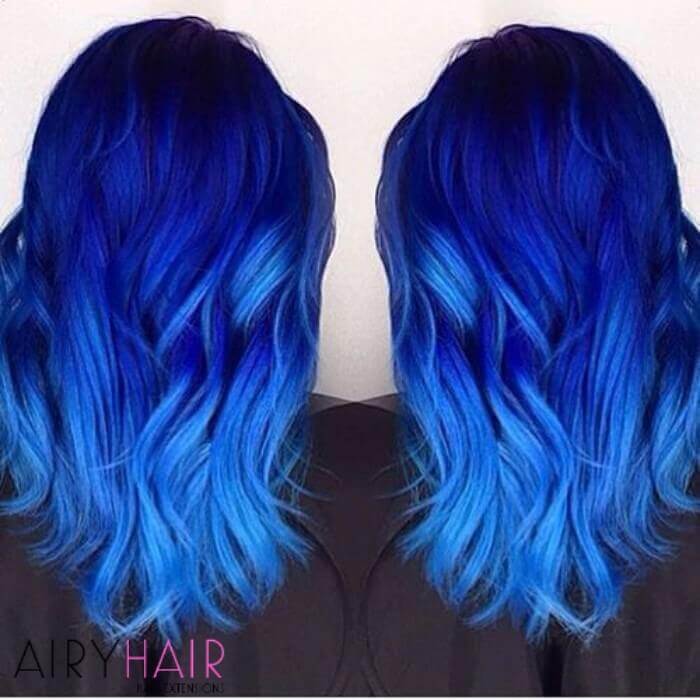 Different blue shades hairstyle