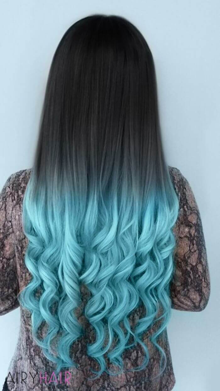 20+ Blue and Pastel Blue Ombré Ideas for Hair Extensions (2021)