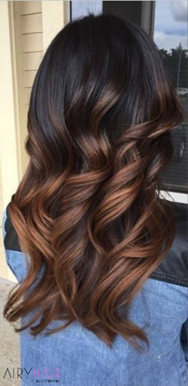 Black to a beautiful chestnut brown Black to a beautiful chestnut brown
