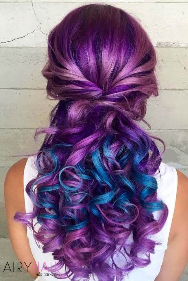 Pink, fuchsia, rose, purple, and aqua extensions