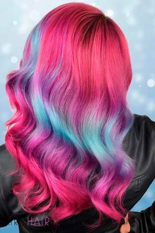 Bright color ombre