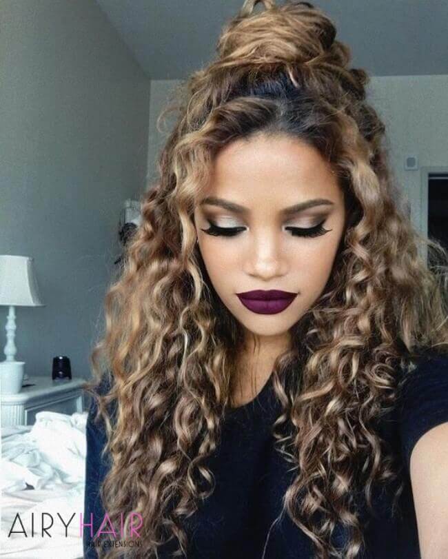 Curly hairstyle with extensions