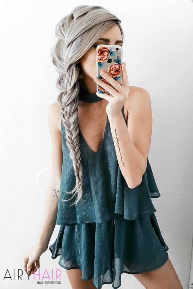 Braids with hair extensions