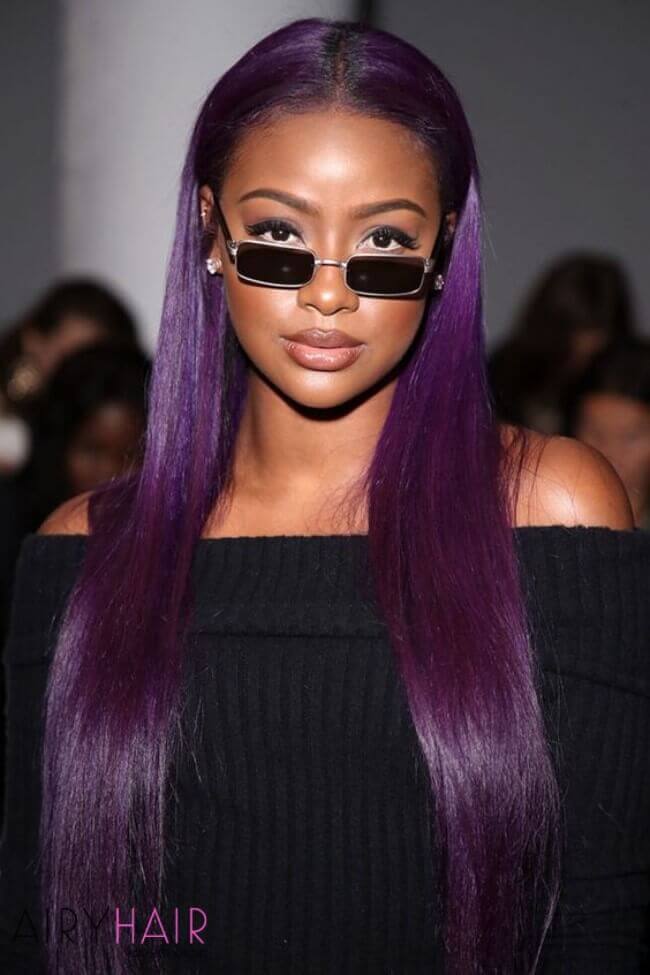 Straight purple hair