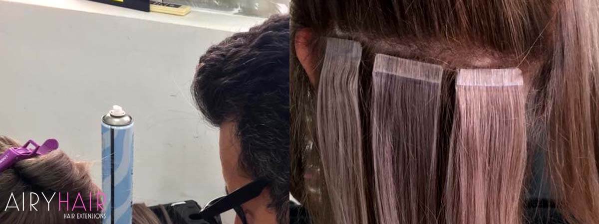 Tape in hair extension placement diagram