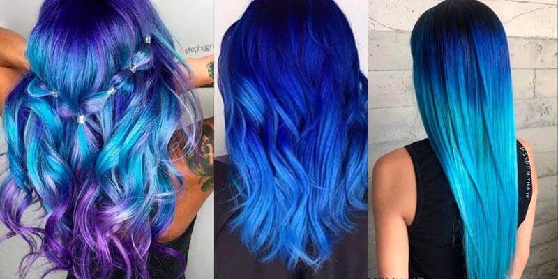 blue to pastel purple hair