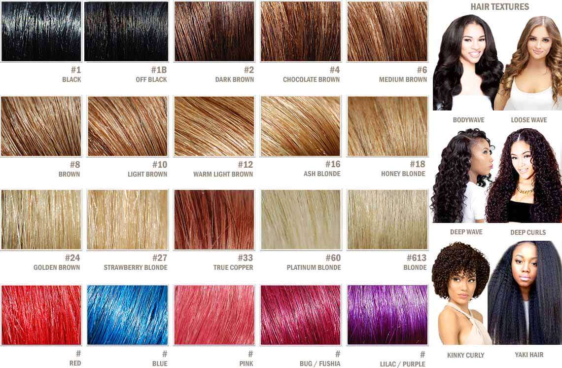 Complete Hair Extensions Color Chart Palette Guide