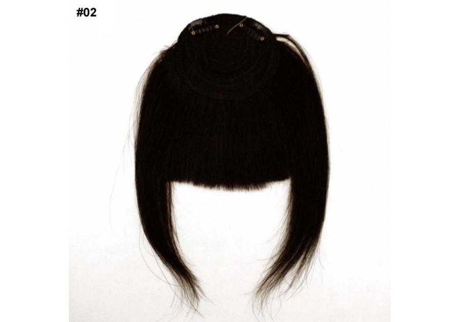 Black Clip-In Real Human Hair Wig / Fringe