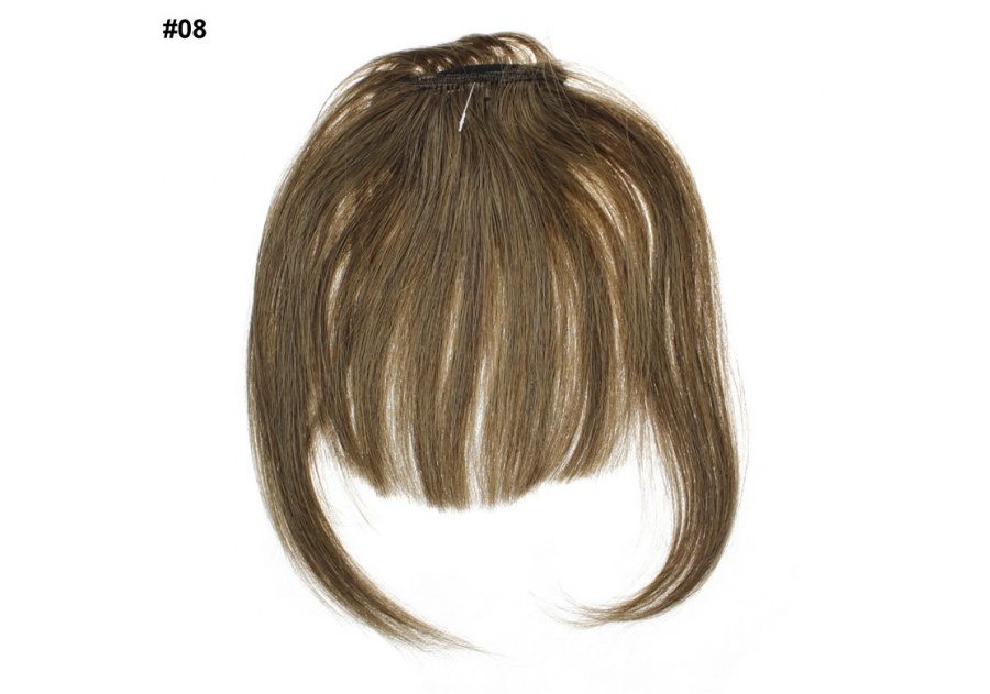 Light Brown Clip-In Real Human Hair Wig / Fringe