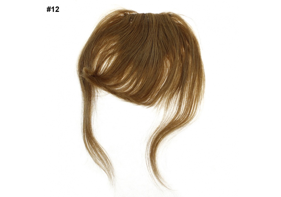 Light Brown Clip-In Real Human Hair Wig / Fringe