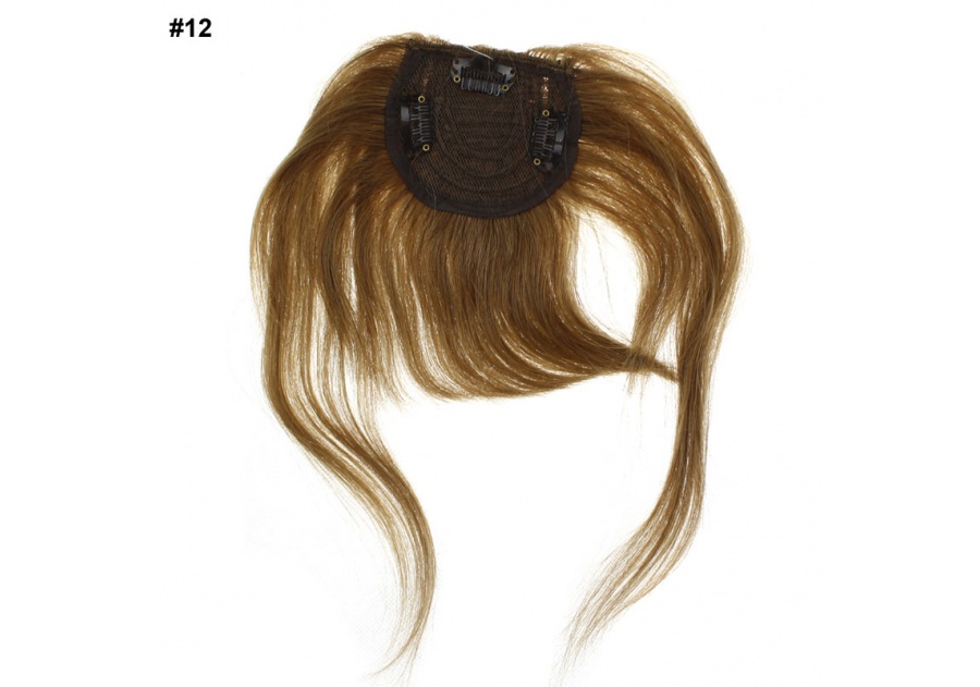Light Brown Clip-In Real Human Hair Wig / Fringe