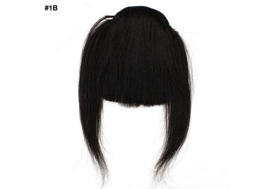 Black Clip-In Real Human Hair Wig / Fringe
