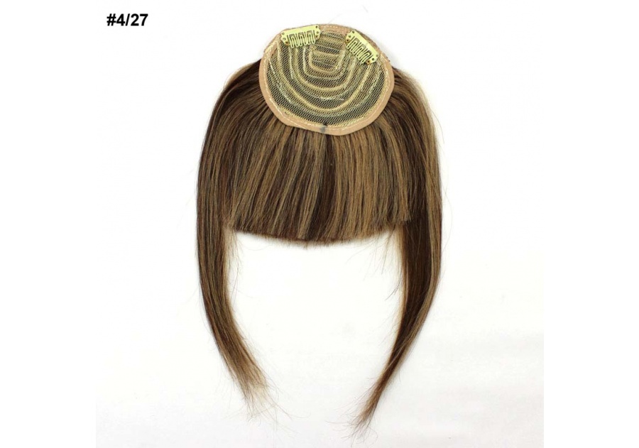 Brown Clip-In Real Human Hair Wig / Fringe