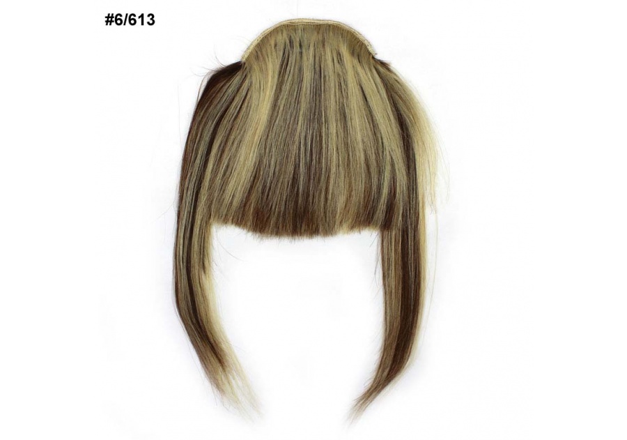 Brown Clip-In Real Human Hair Wig / Fringe