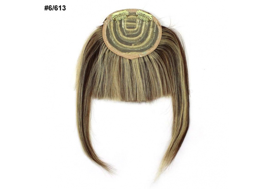 Brown Clip-In Real Human Hair Wig / Fringe