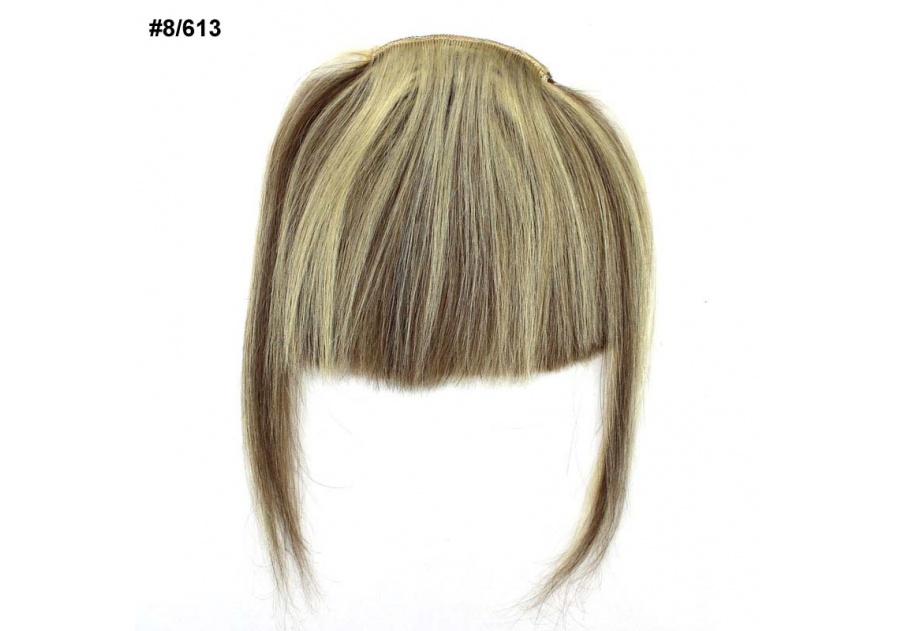 Brown Clip-In Real Human Hair Wig / Fringe