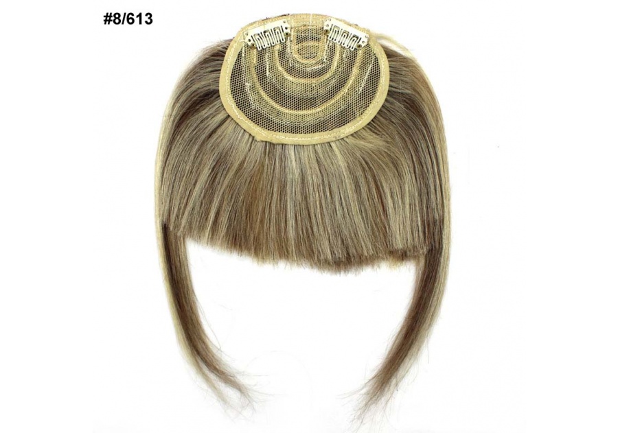 Brown Clip-In Real Human Hair Wig / Fringe