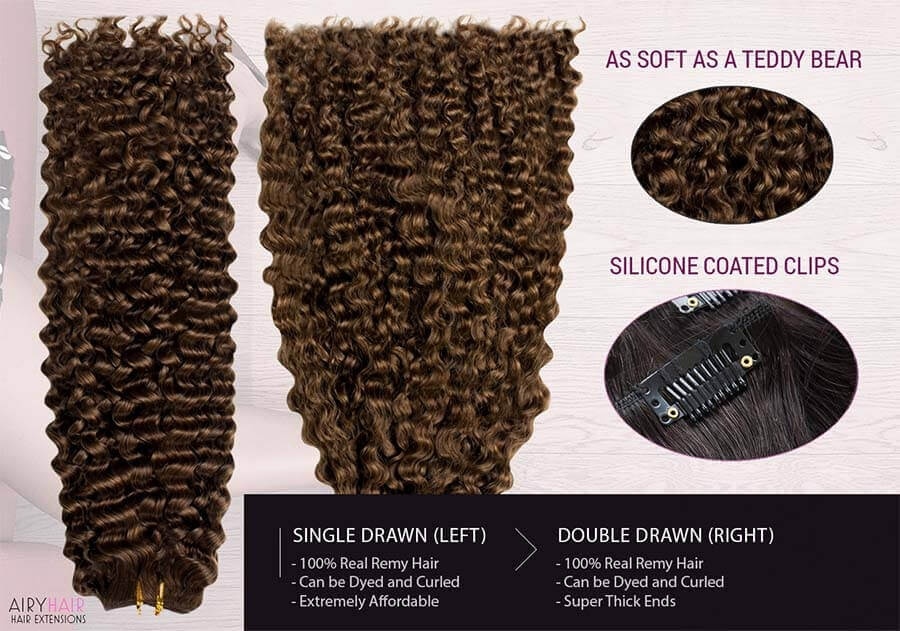 Curly Clip-in Human Hair Extensions