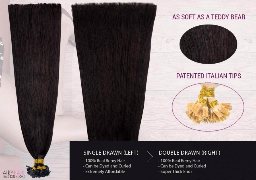 Remy Human Hair Flat Tip Hair Extensions