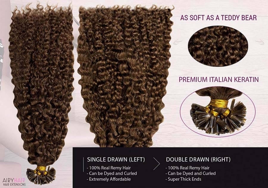 Curly U-Tip / Keratin Remy Hair Extensions