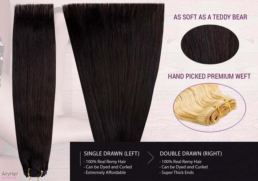 Weft Human Hair Extensions, Straight