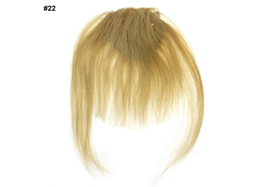 Blonde Clip In Echthaarperücke / Stirnfransen