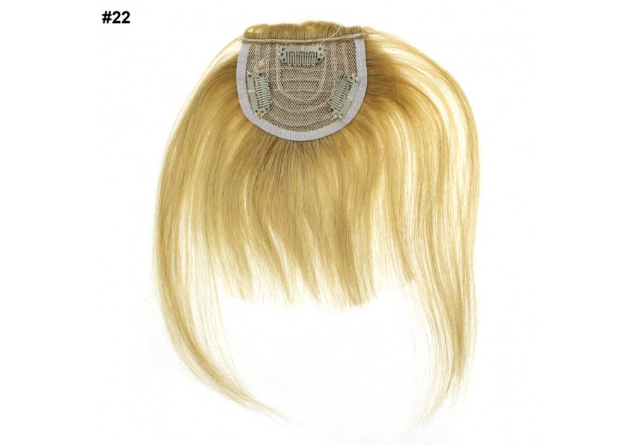 Blonde Clip In Echthaarperücke / Stirnfransen