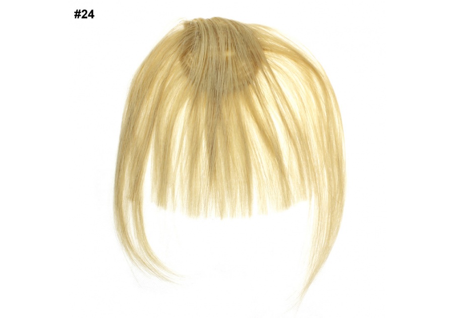 Blonde Clip In Echthaarperücke / Stirnfransen