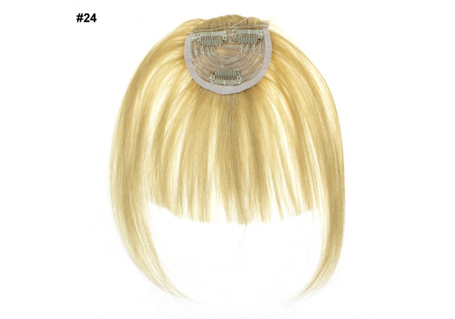 Blonde Clip In Echthaarperücke / Stirnfransen