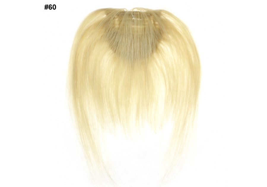 Blonde Clip In Echthaarperücke / Stirnfransen