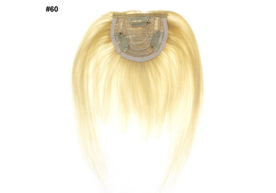 Blonde Clip In Echthaarperücke / Stirnfransen