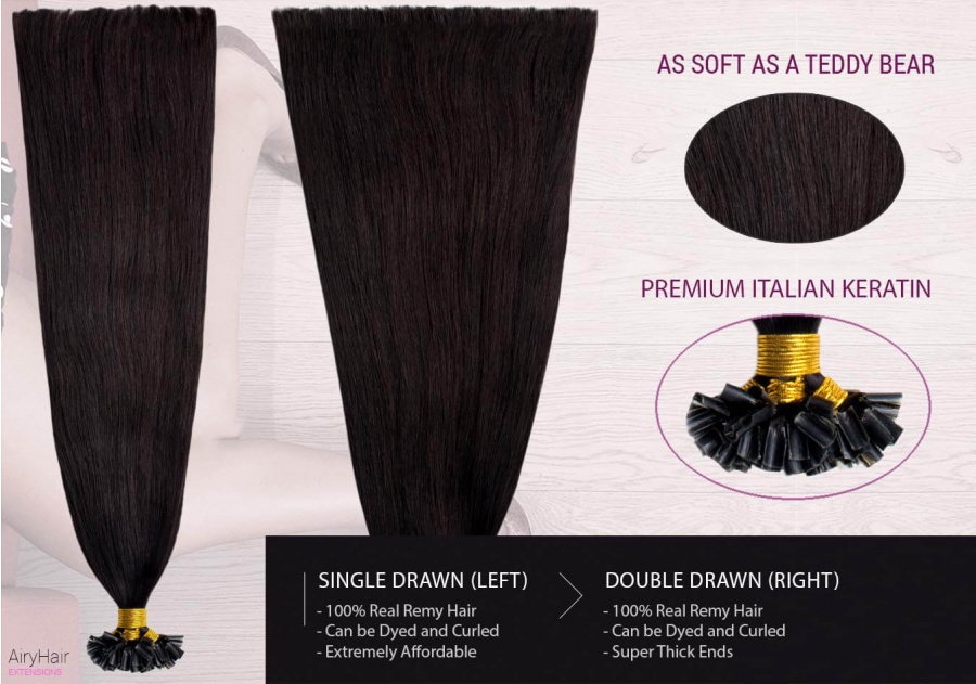 Liso, Ondulado y Rizado Extensiones De Cabello De Keratina