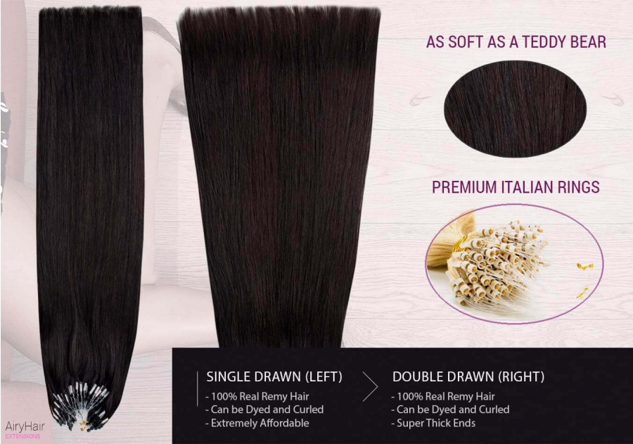 100% Del Pelo Humano - Remy Micro Anillo Bucle Extensiones